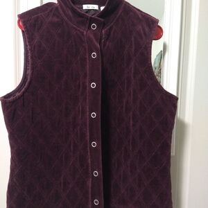 Burgundy velour Quilted Vest